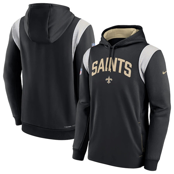 Men's New Orleans Saints Black Sideline Stack Performance Pullover Hoodie,We sell and wholesale Men's New Orleans Saints Black Sideline Stack Performance Pullover Hoodie on line form chian!